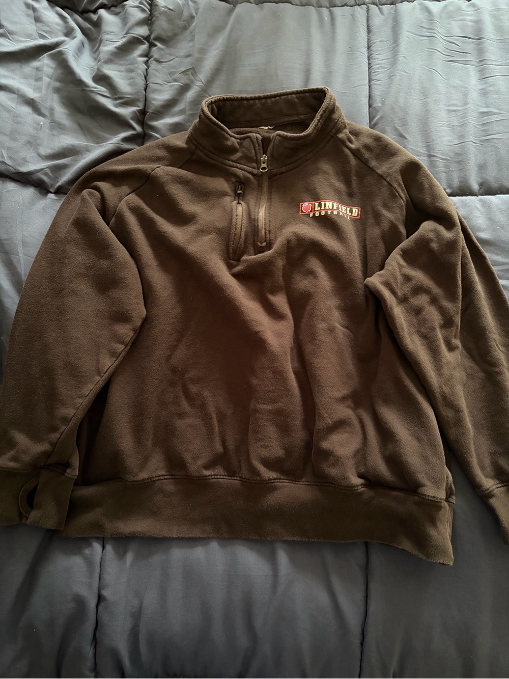 Linfield Football Men's Quarter-Zip Fleece Pullover - Black